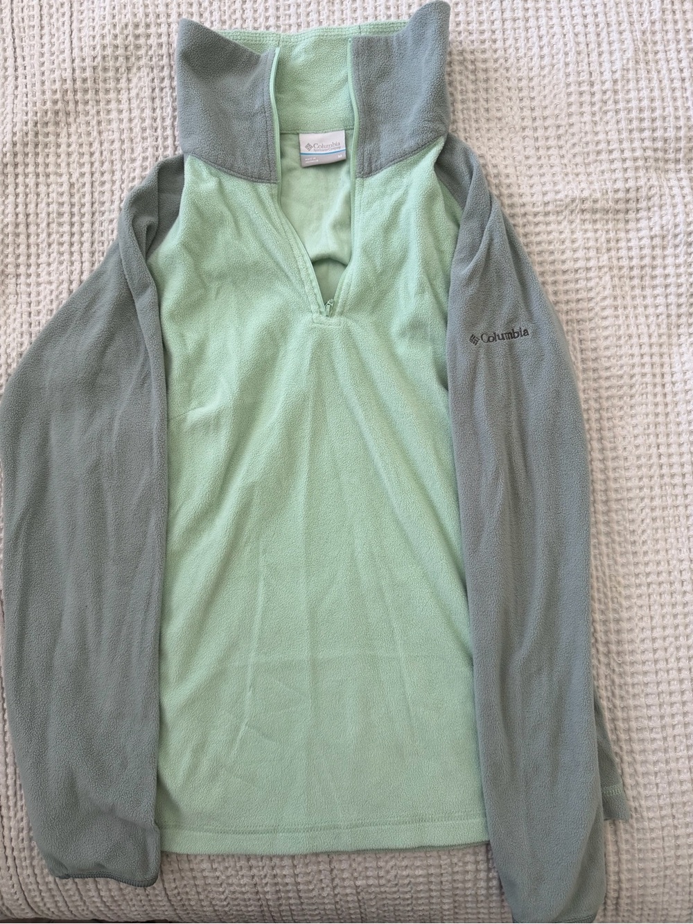 Columbia Mint and Sage Fleece Zip Pullover - Picture 1 of 3